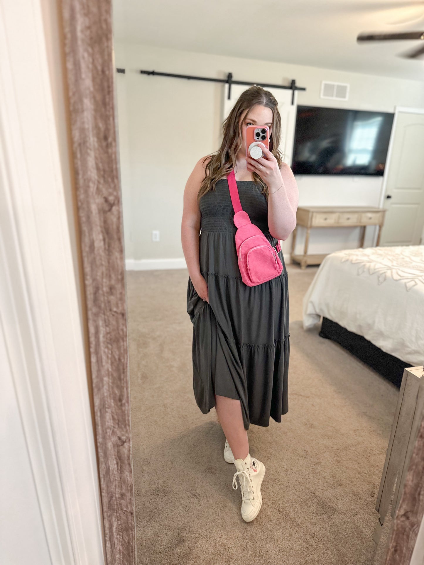 Corduroy Sling Bag-Pink