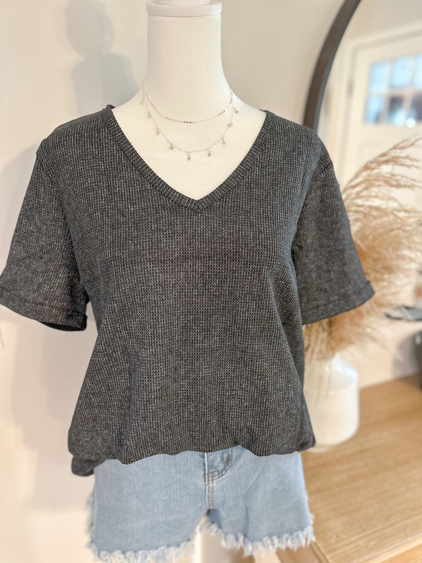 Charcoal Cuffed Sleeve