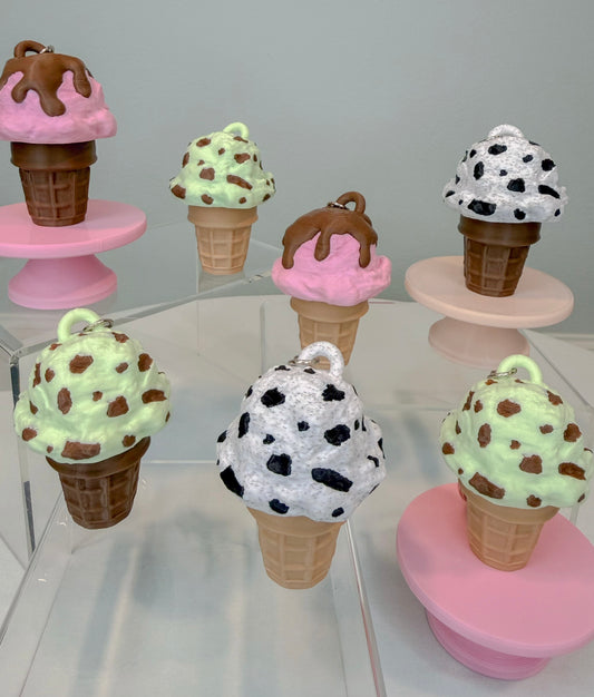 Ice Cream Cone Clicker Keychain